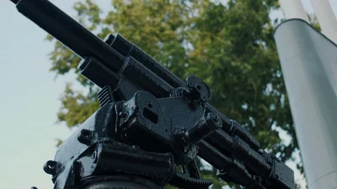 A close up view on the artillery-type weapon canon monument, Kremlin Stock Footage 148208462