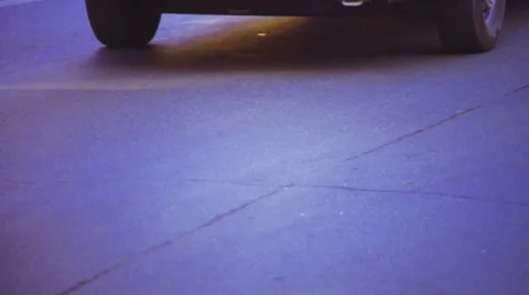 Close-up view on asphalt road with many cars Stock Footage 34738479