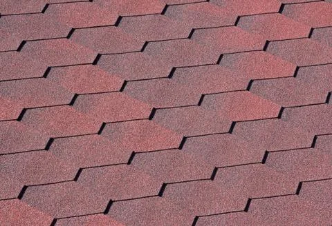 Close up view of asphalt roofing background Stock Photos