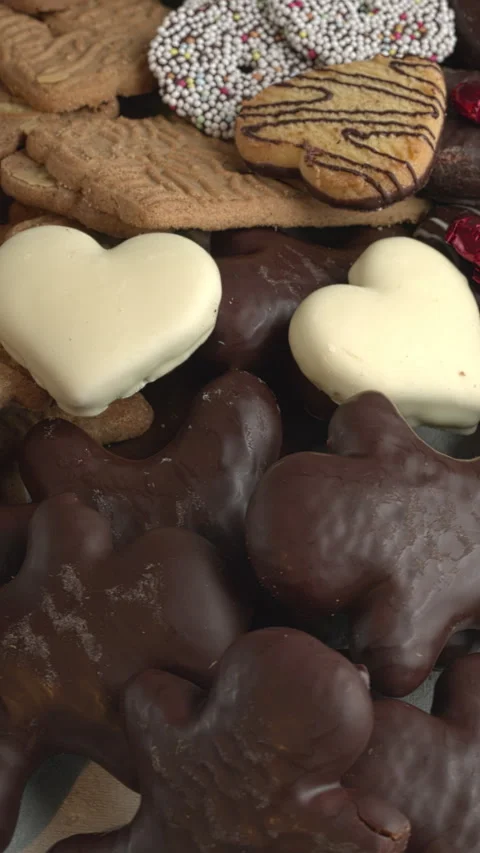 Close-up view of assortment of Christmas sweets. Video stock 281415516