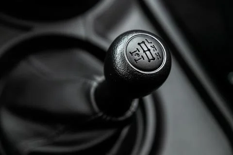 Close-up view of the automatic gearbox lever. Interior car,  automatic transm Stock Illustration