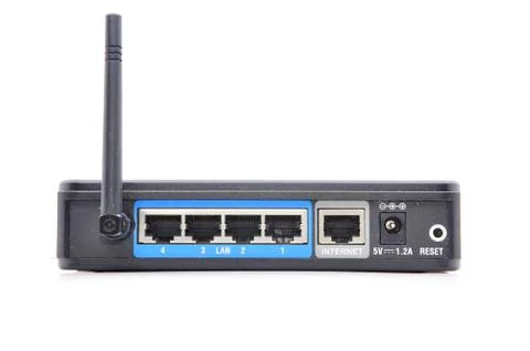 Close Up A View Of The Back Side Of Wireless Modem Stock Photos