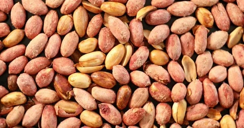 Close up view of baked salty peanuts 3 Stock Footage 148418041