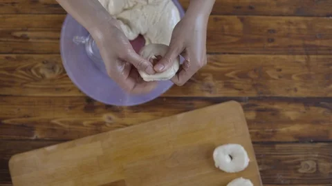 Close up view of baker kneading dough, top view Stock Footage 101199311