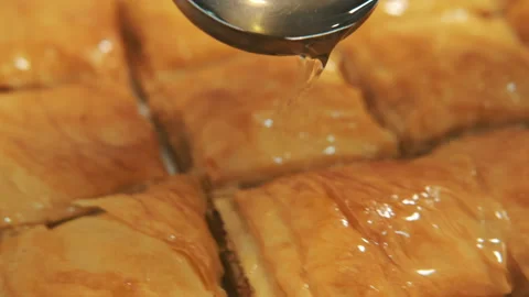 Close-up view of Baklava in Turkey. 4K Footage Stock Footage 209627358
