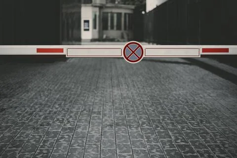 Close up view of barrier Gate Automatic system for security. Automatic entr.. Stock Photos