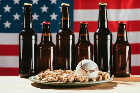 Close view baseball ball plate Stock Photos