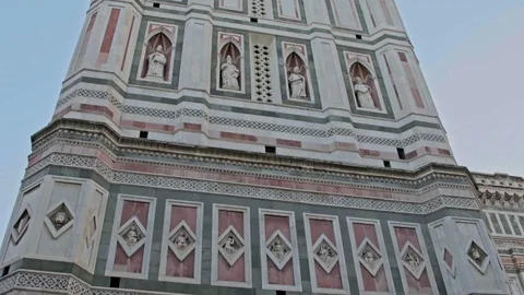 Close up view of the Basilica of Santa Maria del Fiore in Florence, Italy Stock Footage 75821925