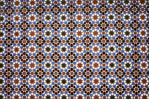 Close up view of beautiful tile texture with geometric shapes Stock-Fotos