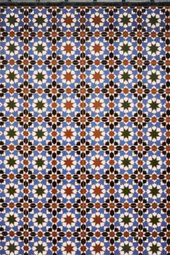 Close up view of beautiful tile texture with geometric shapes Stock Photos