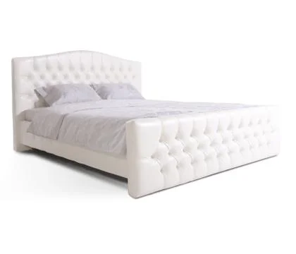 Close up view of bed isolated on white background. Stock Photos