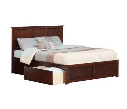 Close up view of bed isolated on white background. Stock Photos