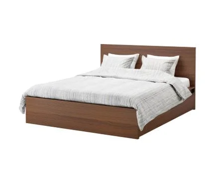 Close up view of bed isolated on white background. Stock Photos