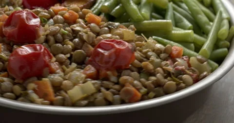 Close up view of Bhudda bowl style dish. Stock Footage 278238564