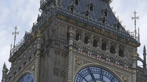 A close up view of the Big Ben tower. Stock Footage 169467764
