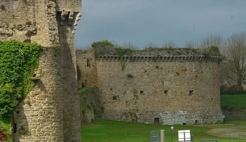 Close up view on big old stone tower Foto stock