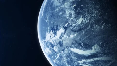 Close-up View of Big Planet Earth Surface and Atmosphere from Space Stock Footage 341870580