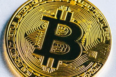 Close-up View On Bitcoin Stock Photos