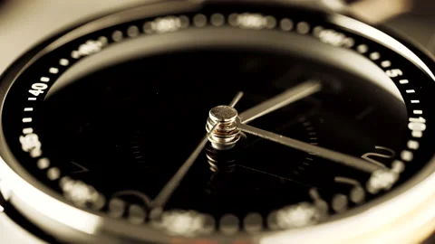 Close up view of black luxury time clock Stock-Footage 151615124