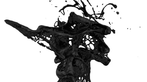 Close-up view of black paint splash in slow motion, alpha included (FULL HD) Vídeos de archivo 44961833