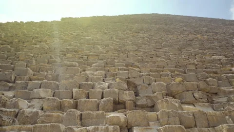 Close up view of the blocks on the Great Pyramids in Giza, Cairo, Egypt again Stock-Footage 164116185