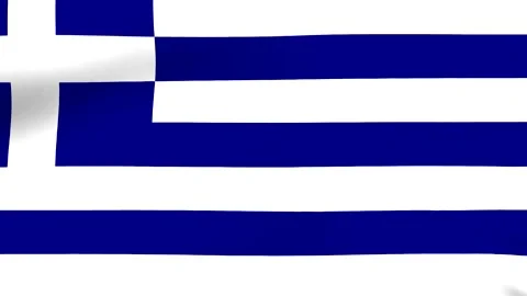 A close up view of the blue and white flag of Greece waving in the wind 動画素材 346545665