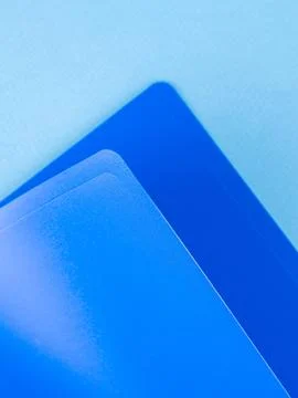 Close-up view of blue  plastic document folder on office table Foto stock