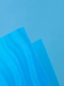 Close-up view of blue  plastic document folder on office table Foto stock