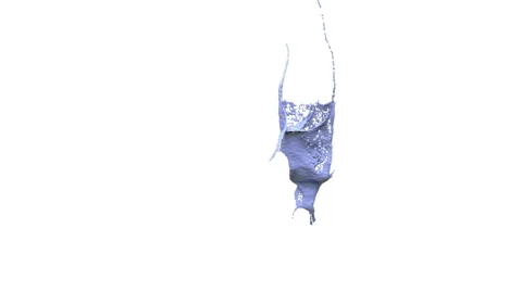 Close-up view of blue splashes in slow motion. Colored paint Stock Footage
