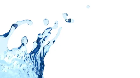 Close-up view of blue water splash in slow motion, alpha included (FULL HD) Stock Footage 38048046