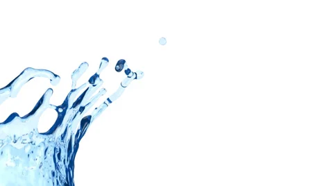Close-up view of blue water splash in extreme slow motion (FULL HD) Stockbeeldmateriaal 38048190