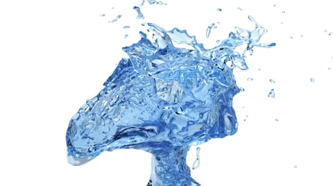 Close-up view of blue water splashing in slow motion, alpha included (FULL HD) Stock Footage 47101086