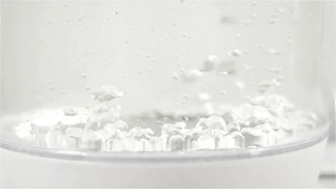 Close-up view of Boiled Water in Super Slow Motion Stock Footage 100776379