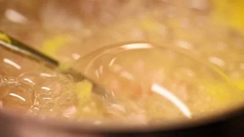 Close-up view on boiling syrup sauce Stock-Footage 150779352