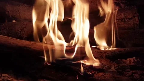 Close-up view on bonfire flame 02 Stock Footage 82588556
