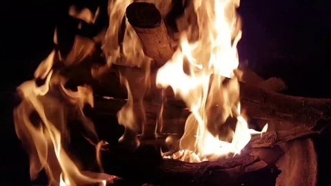 Close-up view on bonfire flame 03 Stock Footage 82588542