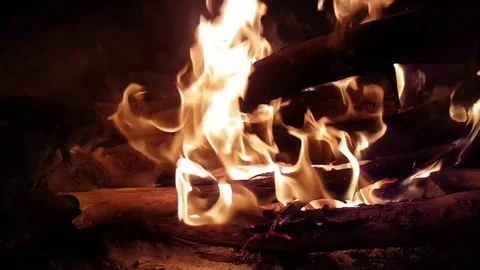 Close-up view on bonfire flame 06 Stock-Footage 82588540