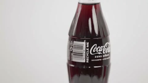 Close up view of bottle of Coca Cola sugar free isolated on white background. Stock Footage 167103817