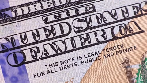 Close up view of brand new one hundred US dollars banknotes. Stock Footage 289334194