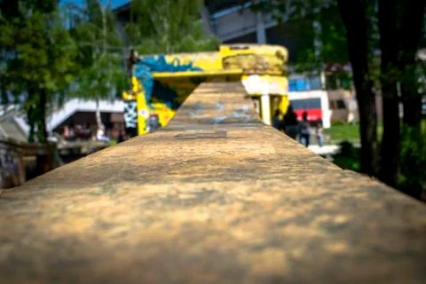 Close up view on bridge in park Stock Photos