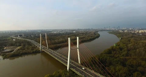 Close Up View Of A Bridge. Traffic Passing By Stock Footage 86320012