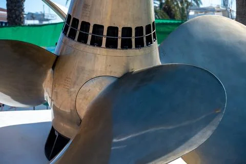 Close View of Bronze Ship Propeller Blades Stock Photos