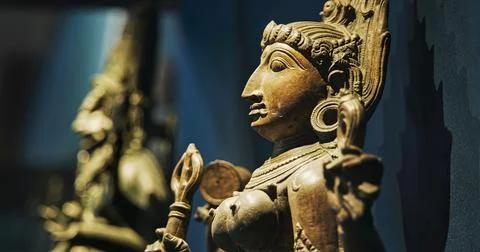 Close-up View On Bronze Statues Of Rasa And Mahakali. Rasa - The Sentiments Stock Photos