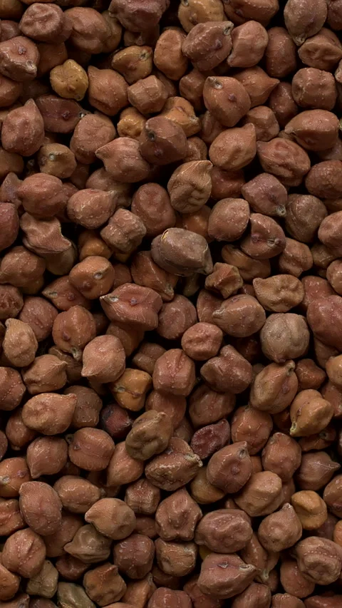 Close-up view of brown chickpea.  Background texture. Vertical video. Stock Footage 301645968
