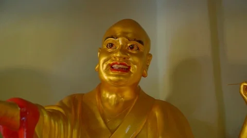 Close-up View of Buddha Statue in Kek Lok Si Temple Stock Footage 120352080