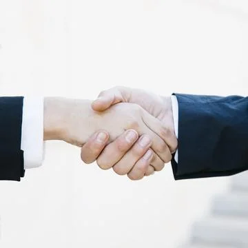 Close up view business handshake Stock Photos