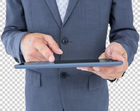 Close up view of businessman using tablet computer Stock Photos