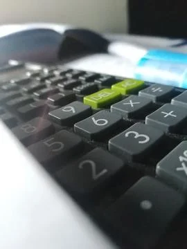Close up view of calculator with blurred background Stock Photos