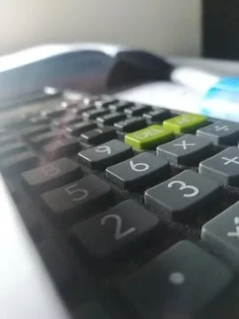 Close up view of calculator with blurred background Stock Photos