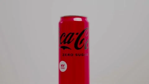 Close up view of can of Coca Cola sugar free isolated on white background. Stock Footage 166975109